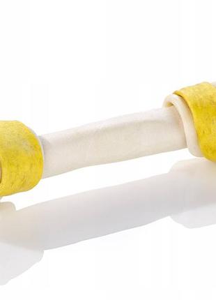 Кость узловая 16см, бело-желтая, для собак