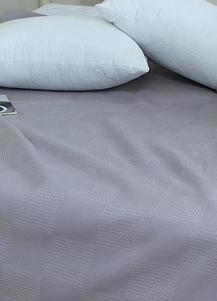 Простирадло-покривало піке 160х235см тм tag клітинка сірий