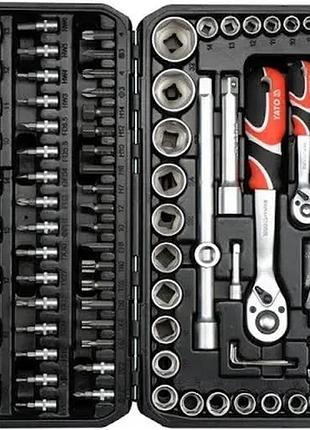 Набір торцевих головок: квадрат 1/2", 1/4" з інструментами, насадками. 108 шт (yato)