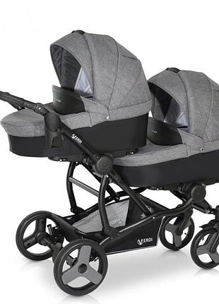 Коляска для двойни verdi for 2 04, серый