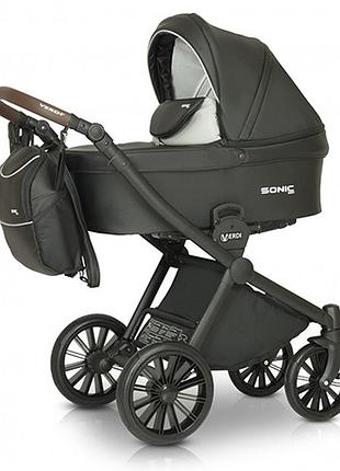 Коляска 3 в 1 verdi sonic soft 02, чёрный