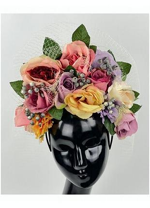 Обруч с крупными розами