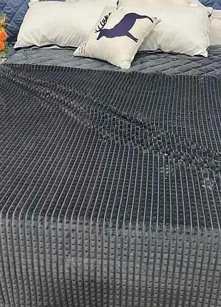 Плед евро koloco "крокодил" 200 х 230 см (39568) темно-серый