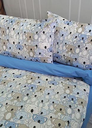 Постільна білизна коалки ранфорс meriset - двоспальний на резинці
