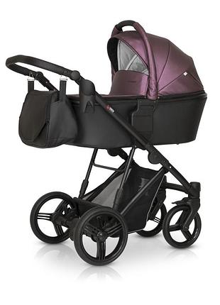 Коляски 3 в 1 verdi dynamic 9023-vde-10l eco, black/bordo pearl, чорний/бордо перла
