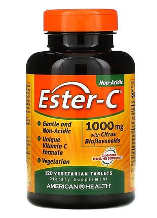 American health, ester-c с цитрусовыми биофлавоноидами, 1000 мг, 120 вегетарианских таблеток