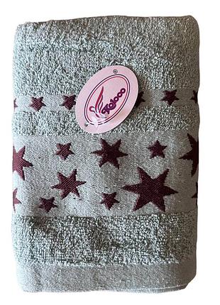 Рушник банний koloco "зірки" махра 70 х 140 см (39462) блакитний