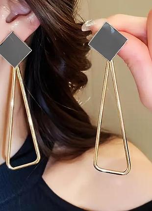 Сережки длинные треугольники