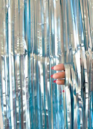 Шторка для фотозоны матовая 1х2м голубая