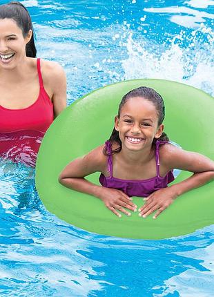 Надувной круг для детей от 9 лет диаметр 91 см intex neon frost