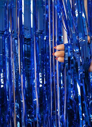 Шторка для фотозоны 1х2м синяя