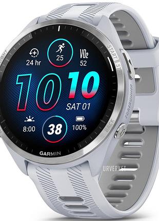 Часы garmin forerunner 965 forerunner (010-02809-11) titanium bezel w. whiteston case and whiteston/powder gray s. band новые!!!