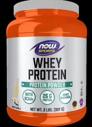 Сироватковий протеїн, whey protein, now foods, sports, вершково-ванільний, 907 г