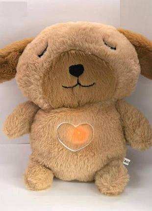 Уценка/не светит дышащая мягкая игрушка-ночник собачка, подарок для ребенка 2 в 1: игрушка и музыка