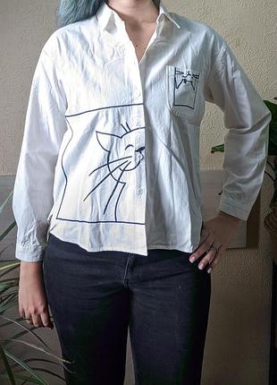 Рубашка с котиком