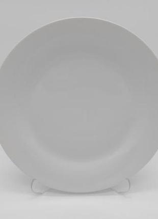 Тарелка мелкая керамическая белая столовая обеденная тарелка для вторых блюд в упаковке 12 штук d 23 cm