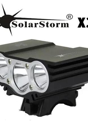 Фара сова 3 х solarstorm cree xm-l2 usb/8,4в 2400люмен велофара усб