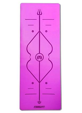 Коврик для йоги и фитнеса easyfit ef-1925-v, антискользящий, фиолетовый, 184×68×0,5 см, каучук