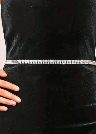 Ремень женский металлический со стразами серебристого цвета