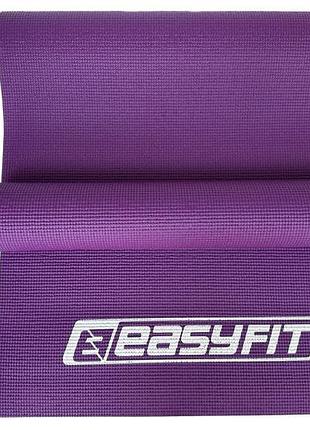 Килимок для йоги та фітнесу easyfit ef-1918-v, протиковзкий, фіолетовий, 173×61×0,6 см, pvc