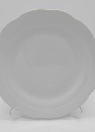 Тарелка мелкая керамическая белая столовая обеденная тарелка для вторых блюд в упаковке 12 штук d 20 cm