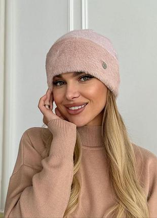 Шапка жіноча,шапка з еко хутра альпака ,шапка альпака,шапка на флісі