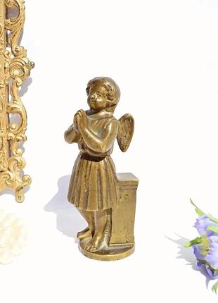 Рідкісна антекварна скульптура янгол, початку хх століття. бронза.