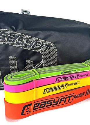 Еспандер-петля easyfit ef-2454s, латекс, набір 4шт., опір 2–45 кг – для фітнесу, кросфіту і підтягувань