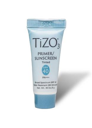 Крем/праймер минеральный солнцезащитный с оттенком tizo 3 facial primer/sunscreen tinted spf 40, 5 g