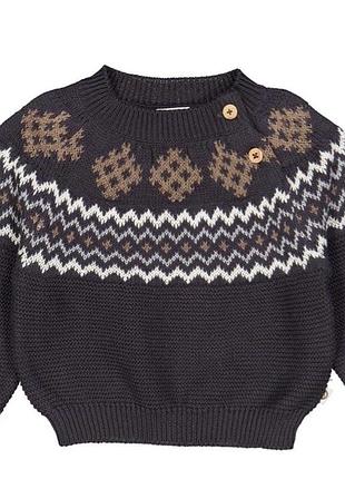 Детский вязаный свитер green cotton 80, 86-92, 98, 104 см.