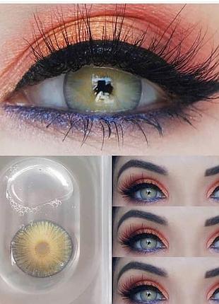 Линзы цветные натуральные серые new york gray prescription natural colored подходят для светлых и темных глаз
