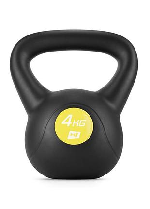 Гиря вінілова 4 кг hop-sport hs-pb004kb чорна