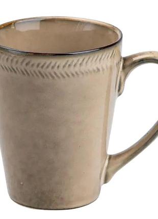 Чашка фарфоровая 300 мл для чая и кофе бежевая hp23383