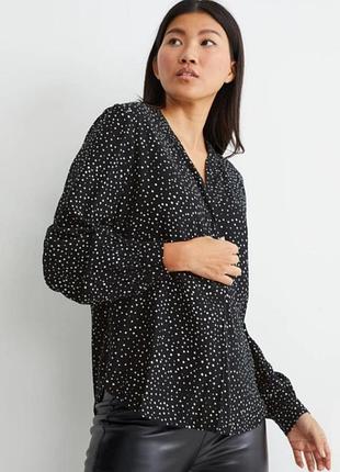 Рубашка женская, блуза новая черная в горошек c&amp;a