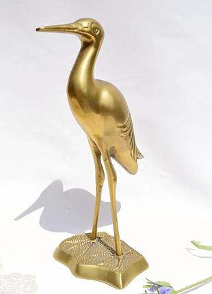 Коллекционная скульптура журавль, цапля, птица.