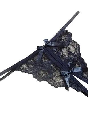 Эротические сексуальные трусы стринги с доступом. эротическое белье трусики nika черные