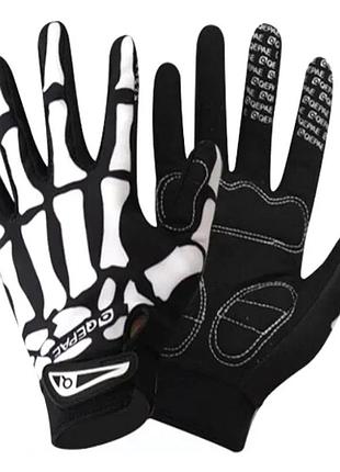 2021 вело перчатки полный палец "кости/скелет" qepea осень/весна