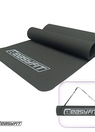 Коврик для йоги и фитнеса easyfit ef-1927-bk, антискользящий, чёрный, 183×61×0.3 см, eva, легкий