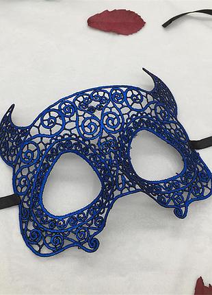 Карнавальна масска для обличчя one size синій