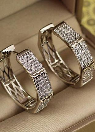 Серьги xuping jewelry рождение венеры 2,7 см серебристые