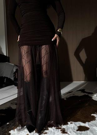 Комплект(сукня міні+спідниця сітка)