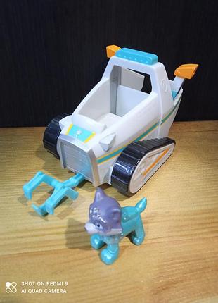 Набір,фігурка собака хаскі еверест і машина снігоход, щенячий патруль,paw patrol