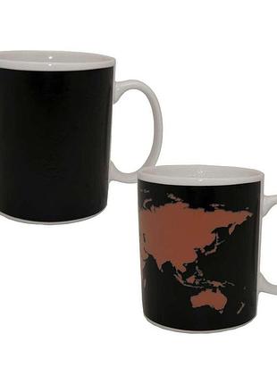 Чашка хамелеон карта мира