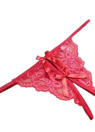 Эротические сексуальные трусы стринги с доступом. эротическое белье трусики nika красные