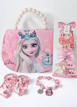Детская сумка эльза и набор аксессуаров холодное сердце светло-розовый