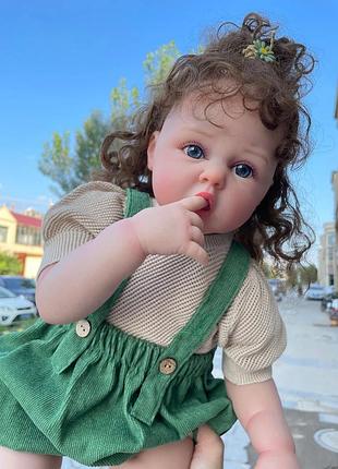 Силиконовая коллекционная кукла реборн reborn девочка сильвия (виниловая кукла) высота 60 см