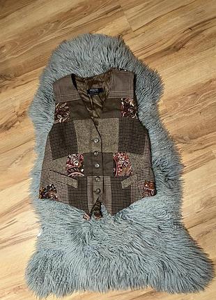 🔥🔥 вінтажний вовняний жилет у стилі пэчворк max mara