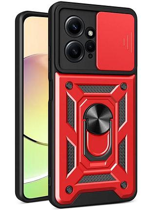 Ударопрочный чехол camshield serge ring для xiaomi redmi note 12 4g красный