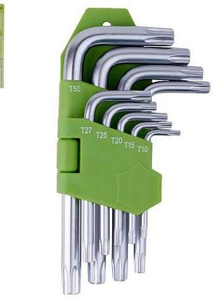 Набор ключей изогнутых torx. 9 пр. t10 -t50 alloid