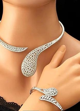 Великий комплект біжутерії кольє, браслет, кільце
